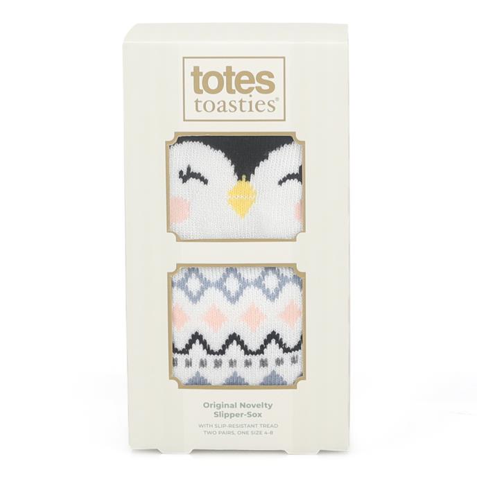 totes toasties® Ladies Original Slipper Socks (Twin Pack) Penguin Extra Image 6
